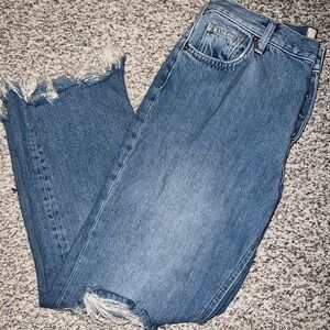 We The Free Distressed Blue Ankle Jeans
